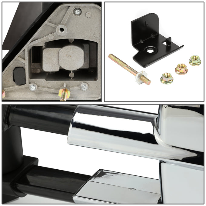 D-Motoring - Towing Mirrors - Extendable - Pair - Chrome - Tahoe / Yukon / GMC C(K) 1500 / 2500 / C(K) 3500 - 7