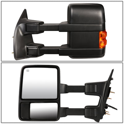 D-Motoring - Towing Mirrors - With LED Turn Singal Light - Powered+Heated - Amber Corner - Pair - 99-07 Ford F250 / F350 / F450 / F550 - 3