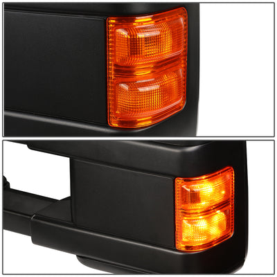 D-Motoring - Towing Mirrors - With LED Turn Singal Light - Powered+Heated - Amber Corner - Pair - 99-07 Ford F250 / F350 / F450 / F550 - 5