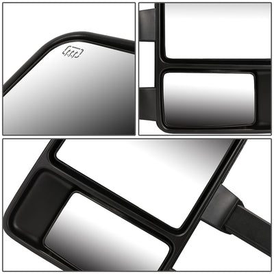 D-Motoring - Towing Mirrors - With LED Turn Singal Light - Powered+Heated - Amber Corner - Pair - 99-07 Ford F250 / F350 / F450 / F550 - 6