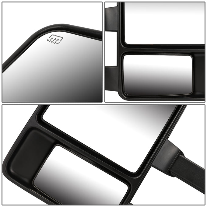 D-Motoring - Towing Mirrors - With LED Turn Singal Light - Powered+Heated - Amber Corner - Pair - 99-07 Ford F250 / F350 / F450 / F550 - 6