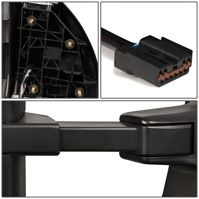 D-Motoring - Towing Mirrors - With LED Turn Singal Light - Powered+Heated - Amber Corner - Pair - 99-07 Ford F250 / F350 / F450 / F550 - 7