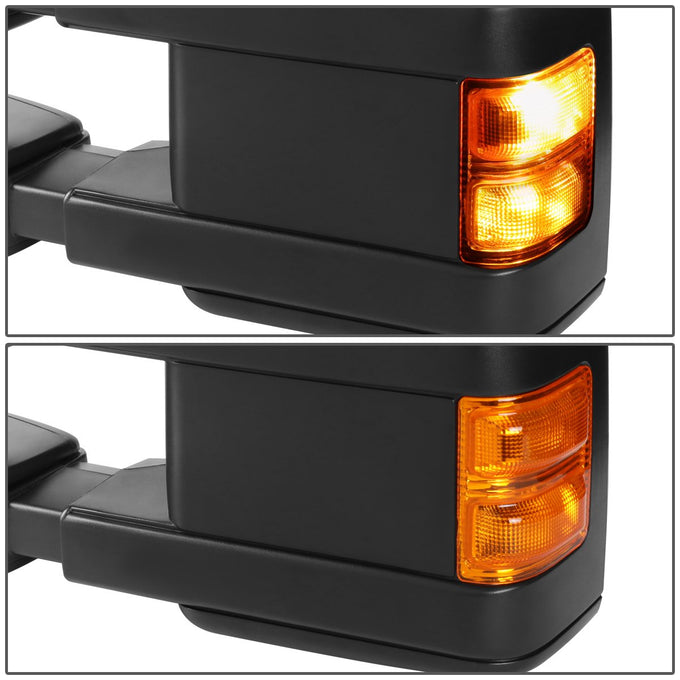 D-Motoring - Towing Mirrors - With LED Turn Singal Light - Powered+Heated - Ford F250 / F350 / F450 / F550 - 4