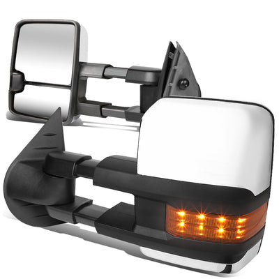 Chrome Manual Towing Mirrors (Pair)<br>07-13 Chevy Silverado 1500, GMC Sierra 1500