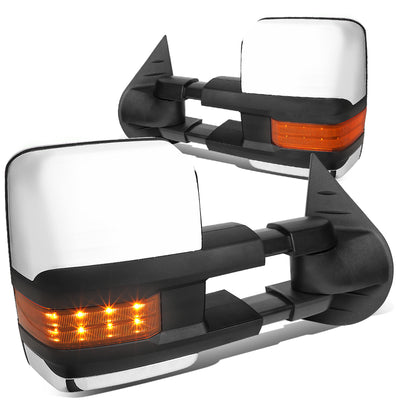 Chrome Manual Towing Mirrors (Pair)<br>07-13 Chevy Silverado 1500, GMC Sierra 1500