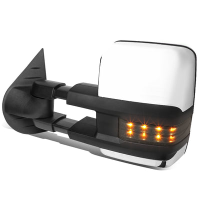 D-Motoring - Towing Mirror - Powered - W/ Heated - Chrome Housing - W/ Smoked LED Signal - Left/Driver Side - 07-14 Tahoe/Yukon - 1