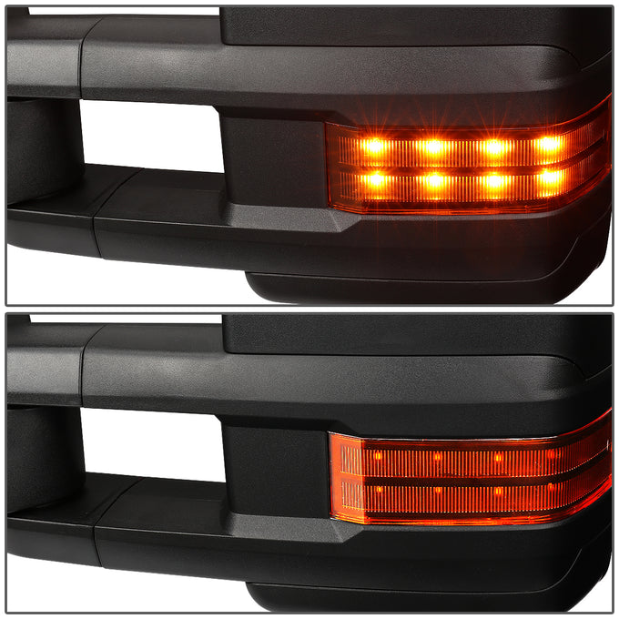 D-Motoring - Towing Mirrors - With LED Turn Singal Light - Manual Telescope - Silverdo / Suburban / Tahoe / GMC Yukon / Sierra - 4
