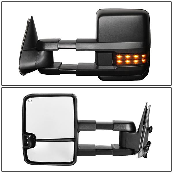 Towing Mirrors - Powered+Heated+Led Turn Signal - Pair - TWM-030-T888-BK-SM - 2