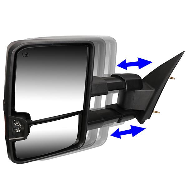 Towing Mirrors - Powered+Heated+Led Turn Signal - Pair - TWM-030-T888-BK-SM - 3