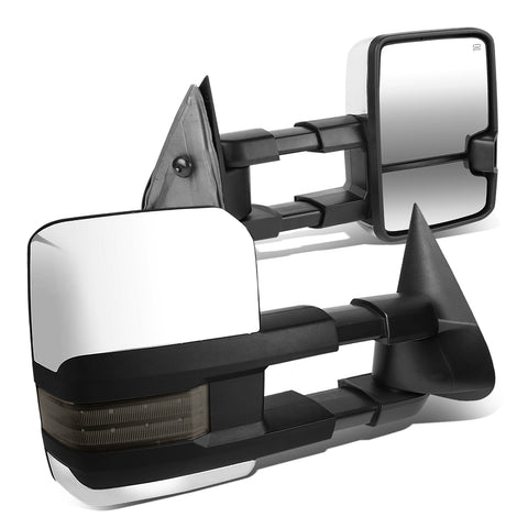 D-Motoring - Towing Mirrors - Powered - W/ Heated - Chrome Housing - W/ Smoked LED Signal - Pair - 99-02 Silverado/Sierra - 1