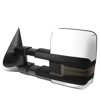 D-Motoring - Towing Mirror - Powered - W/ Heated - Chrome Housing - W/ Smoked LED Signal - Left/Driver Side - 99-02 Tahoe/Yukon - 1