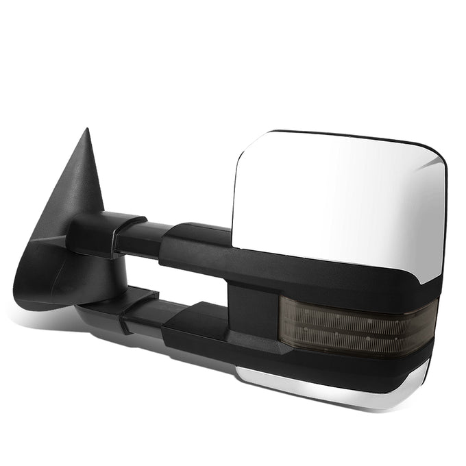 D-Motoring - Towing Mirror - Powered - W/ Heated - Chrome Housing - W/ Smoked LED Signal - Left/Driver Side - 99-02 Tahoe/Yukon - 1