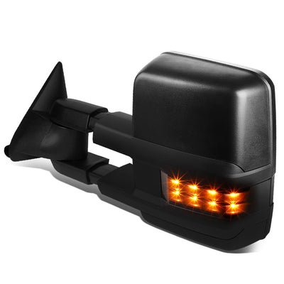 D-Motoring - Towing Mirror - Powered - Black Housing - W/ Smoked LED Signal - Left/Driver Side - 88-02 Chevy GMC C/K - 1
