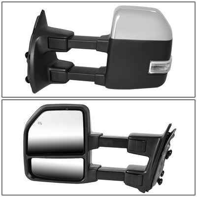 Chrome Powered Heated Towing Mirrors (Pair)<br>08-16 Ford F250 F350 F450 F550 Super Duty