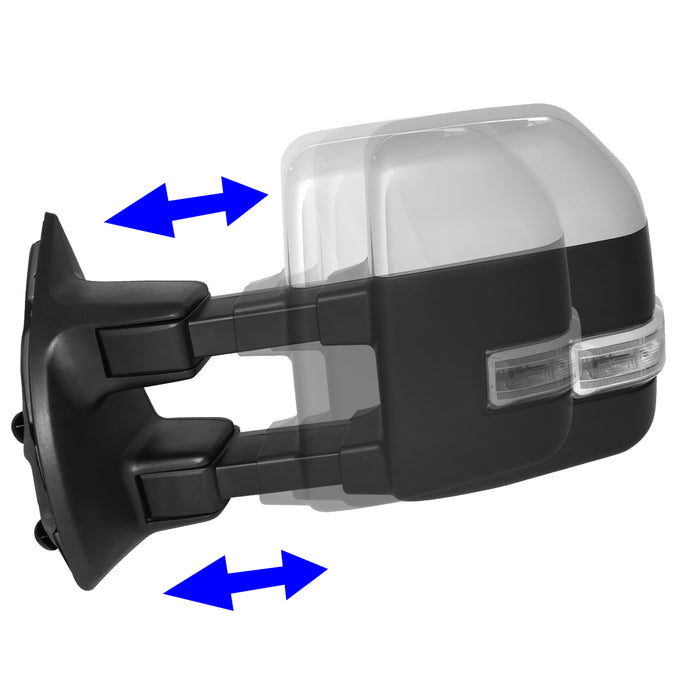 Chrome Powered Heated Towing Mirrors (Pair)<br>08-16 Ford F250 F350 F450 F550 Super Duty