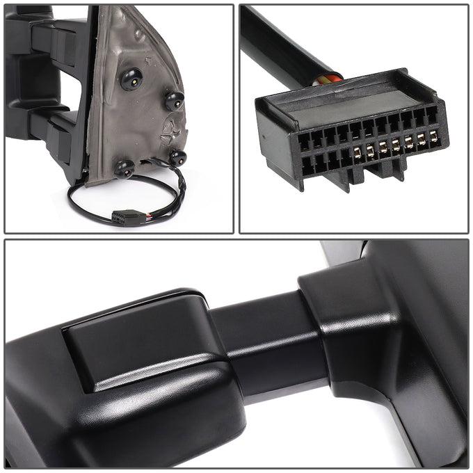 Chrome Powered Heated Towing Mirrors (Pair)<br>08-16 Ford F250 F350 F450 F550 Super Duty