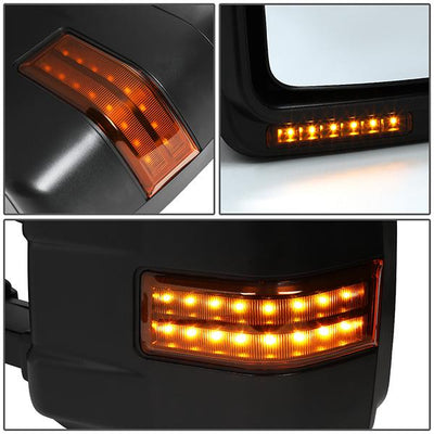Towing Mirrors - Powered - W/Heated+Led Turn Signal - Pair - TWM-056-T888-BK-AM - 4