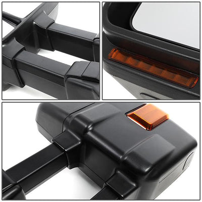 Towing Mirrors - Powered - W/Heated+Led Turn Signal - Pair - TWM-056-T888-BK-AM - 5