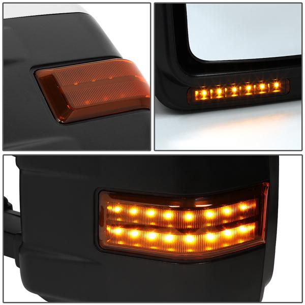 99-07 Ford F250 Super Duty Towing Mirrors - w/Heated+Led Turn Signal - Pair - TWM-056-T999-CH-AM - 5