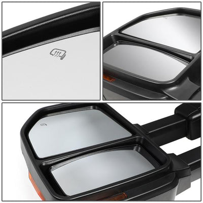 99-07 Ford F250 Super Duty Towing Mirrors - w/Heated+Led Turn Signal - Pair - TWM-056-T999-CH-AM - 7