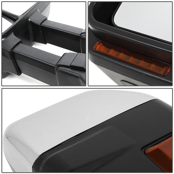 Towing Mirrors - Powered - W/Led Turn Signal+Heated - Pair - TWM-057-T999-CH-AM - 5