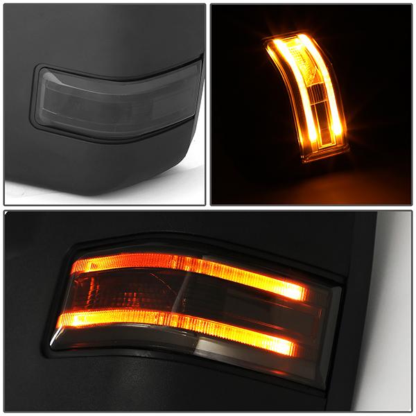 15-18 Ford F-150 Tow Towing Mirrors - LED Turn Signal - Powered Heated - Pair - TWM-058-T888-BK-SM - 5