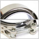D-Motoring - V-Band Clamp & Flange Kits - T304 3.5 in. Zinc Coated Turbo Intercooler Exhaust Down Pipe V-Band Clamps+Flange - 3