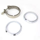 D-Motoring - V-Band Clamp & Flange Kits - T304 3.5 in. Zinc Coated Turbo Intercooler Exhaust Down Pipe V-Band Clamps+Flange - 5