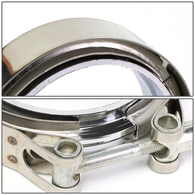 3.5 in. Turbo Exhaust Downpipe V-band Clamp w/ Flange 2 Packs - Stainless Steel