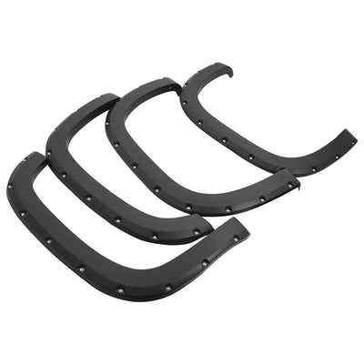 Pocket Style Black Fleetside Fender Flares<br>07-13 GMC Sierra 1500 2500HD 3500HD