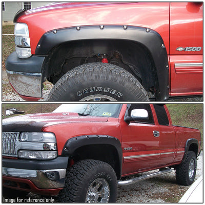 D-Motoring - Fender Flares - 3 in. - 78.7 in./97.6 in. Bed - Textured - Pocket-Riveted - Chevy Silverado / GMC Sierra - 2