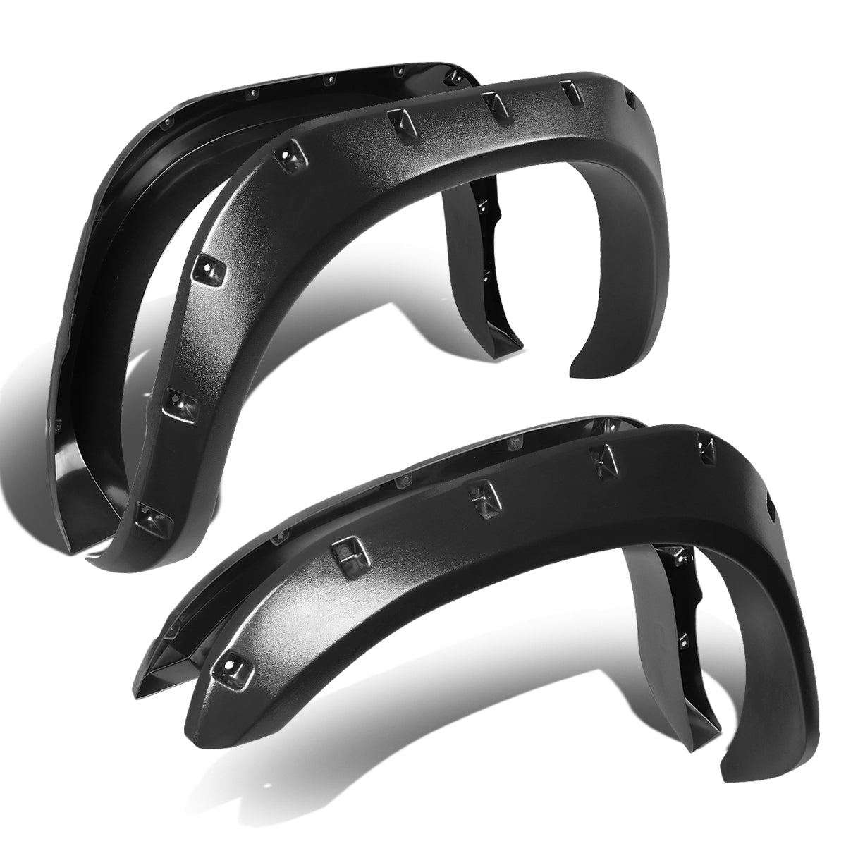 DPT Motorsports Black Textured Pocket-Riveted Fender Flares For Dodge Ram Pickup 2002-2009 (3" Coverage)