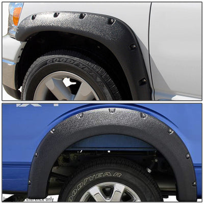 D-Motoring - Fender Flares - 3 in. - Pocket-Riveted - Textured - Dodge Ram 1500 - 2