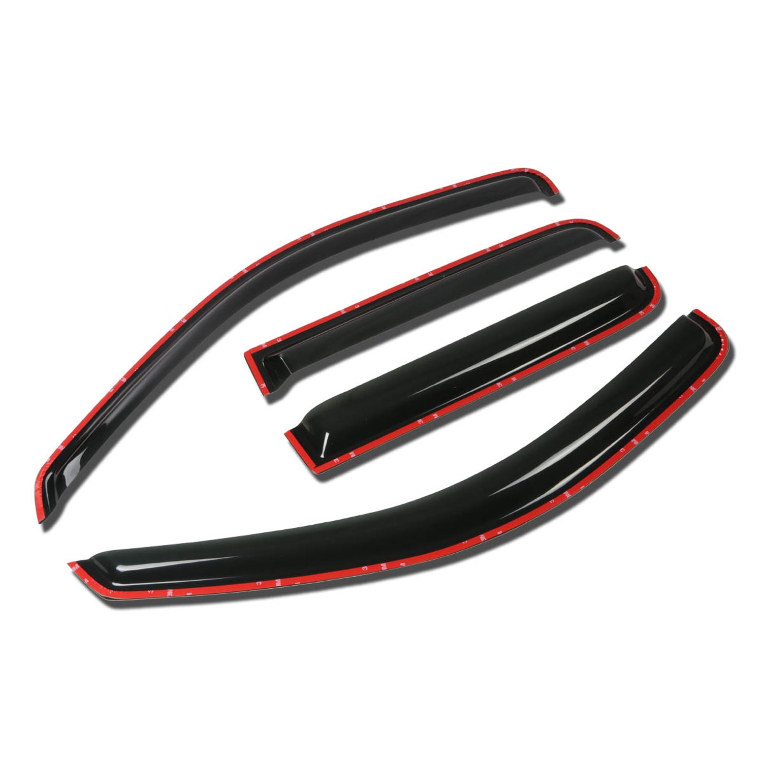 D-Motoring - Wind Deflectors - W/ 3M Adhesive Tape - Smoked - Acrylic - 2 Pcs - 00-04 Dodge Dakota Quad Cab - 1