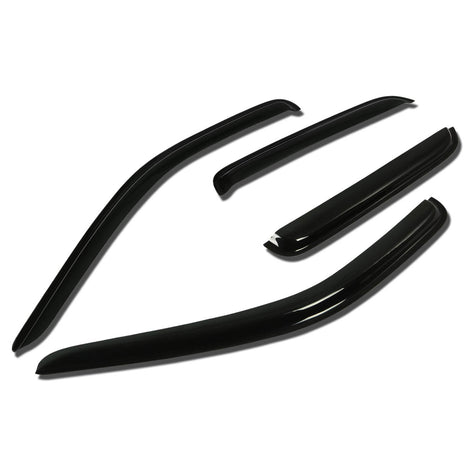 D-Motoring - Wind Deflectors - W/ 3M Adhesive Tape - Smoked - Acrylic - 4 Pcs - 05-10 Dodge Dakota Quad Cab - 1