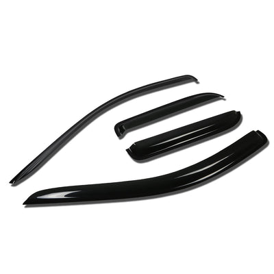 D-Motoring - Wind Deflectors - W/ 3M Adhesive Tape - Smoked - Acrylic - 4 Pcs - Dodge RAM 1500 / 2500 / 3500 Quad Cab - 1
