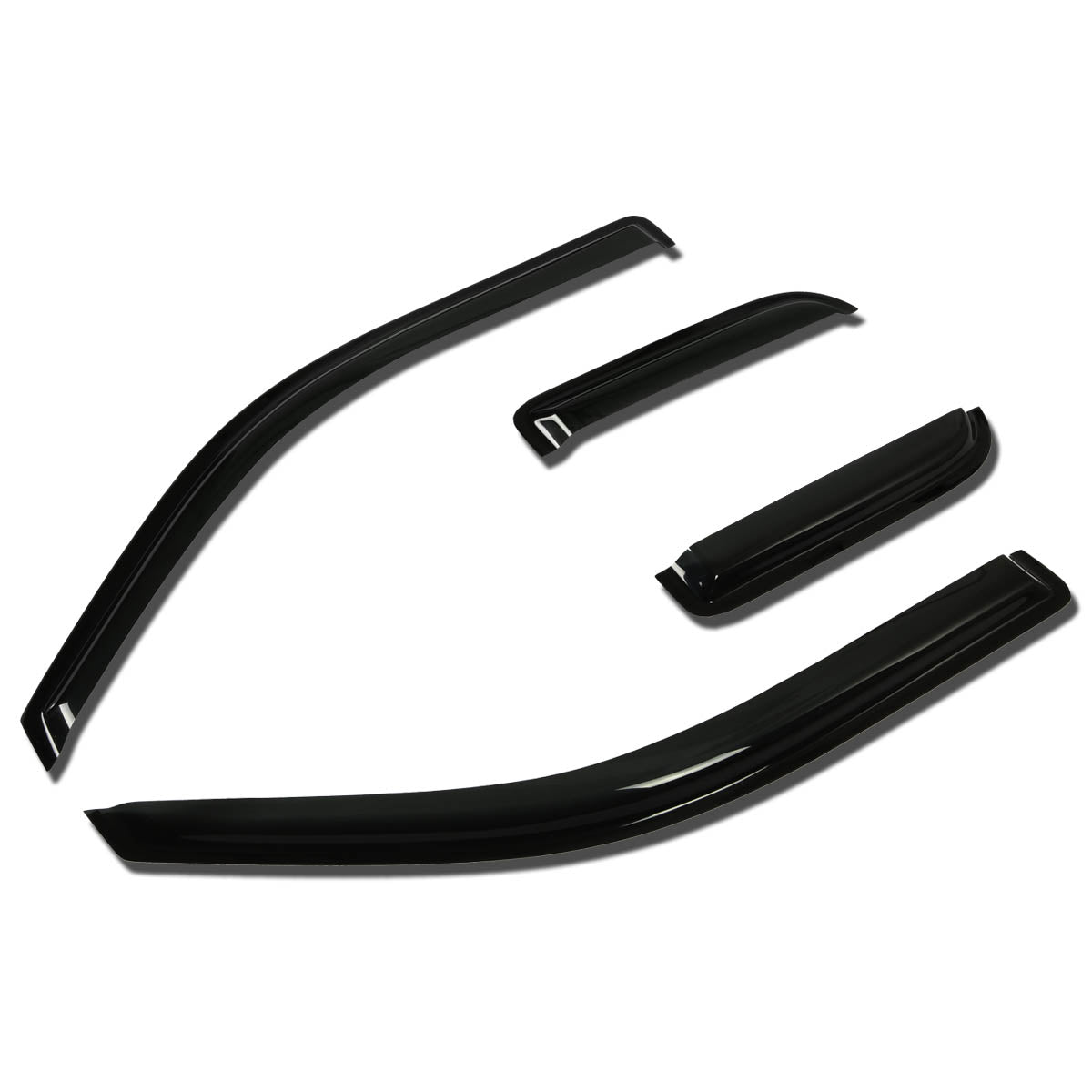 D-Motoring - Wind Deflectors - W/ 3M Adhesive Tape - Smoked - Acrylic - 4 Pcs - 04-14 Ford F-150 Extended Cab 4-Door - 1