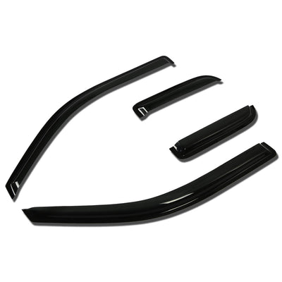D-Motoring - Wind Deflectors - W/ 3M Adhesive Tape - Smoked - Acrylic - 4 Pcs - 04-14 Ford F-150 Extended Cab 4-Door - 1
