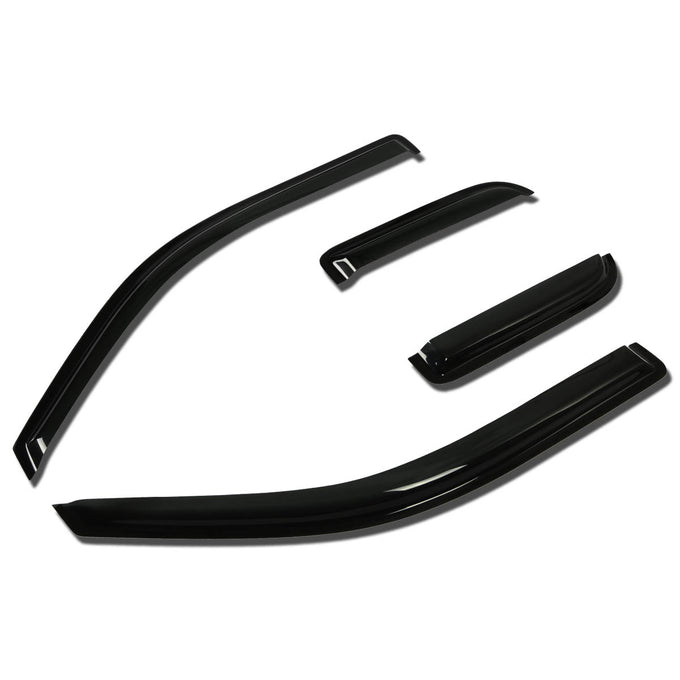 D-Motoring - Wind Deflectors - W/ 3M Adhesive Tape - Smoked - Acrylic - 4 Pcs - 04-14 Ford F-150 Extended Cab 4-Door - 1