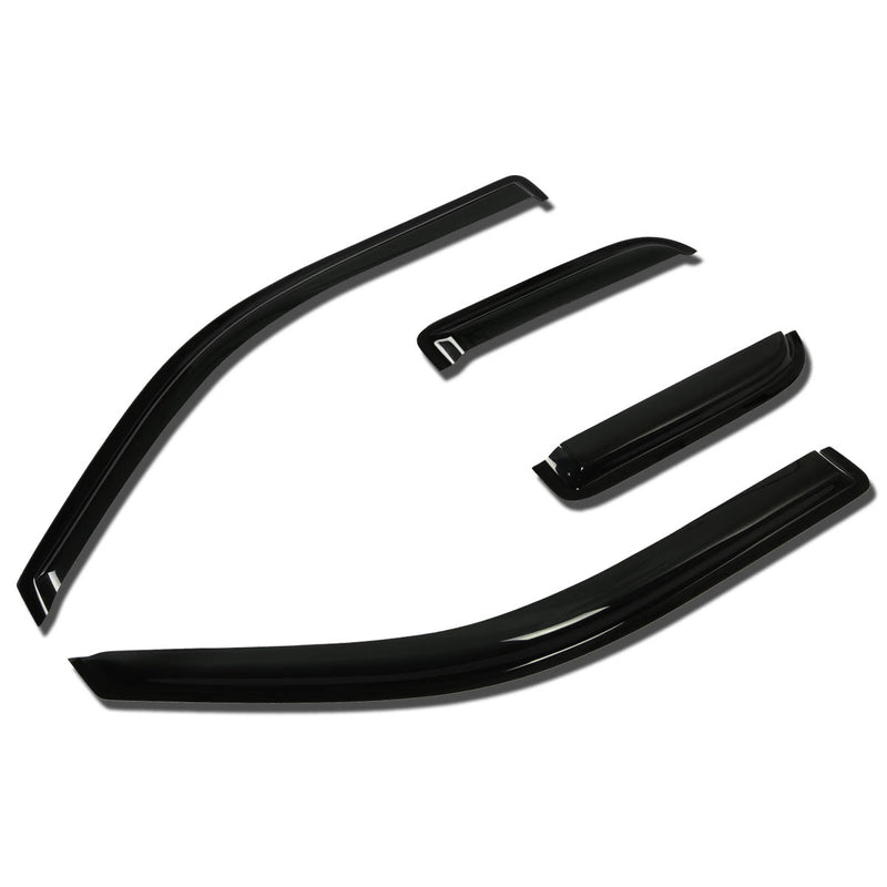D-Motoring - Wind Deflectors - W/ 3M Adhesive Tape - Smoked - Acrylic - 4 Pcs - 04-14 Ford F-150 Extended Cab 4-Door - 1