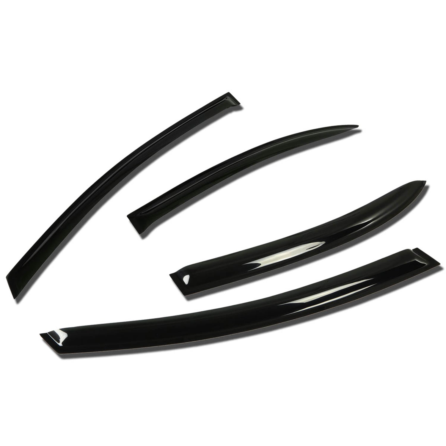 D-Motoring - Wind Deflectors - W/ 3M Adhesive Tape - Smoked - Acrylic - 4 Pcs - 06-11 Honda Civic 4-Door - 1