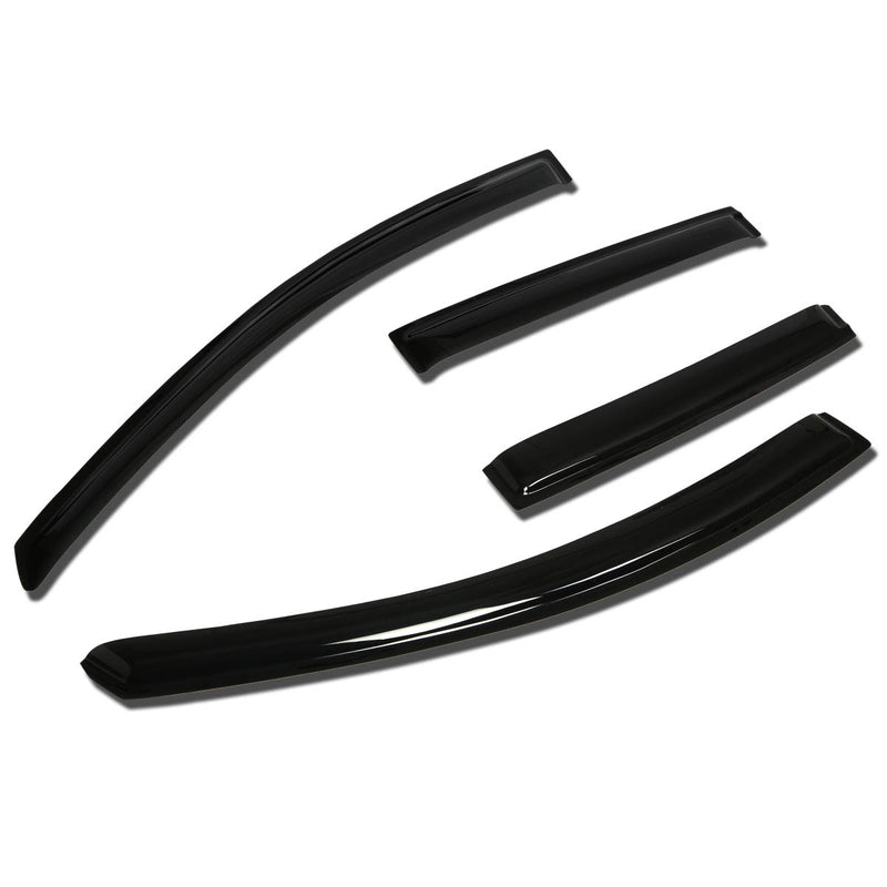 D-Motoring - Wind Deflectors - W/ 3M Adhesive Tape - Smoked - Acrylic - 4 Pcs - 07-14 Nissan Versa - 1