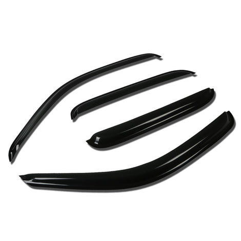 D-Motoring - Wind Deflectors - W/ 3M Adhesive Tape - Smoked - Acrylic - 4 Pcs - 01-04 Toyota Tacoma Double Cab - 1