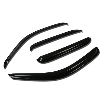 D-Motoring - Wind Deflectors - W/ 3M Adhesive Tape - Smoked - Acrylic - 4 Pcs - 01-04 Toyota Tacoma Double Cab - 1