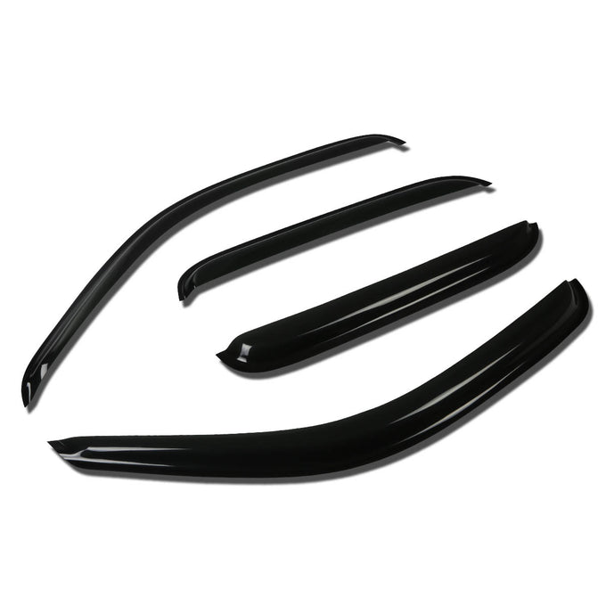 D-Motoring - Wind Deflectors - W/ 3M Adhesive Tape - Smoked - Acrylic - 4 Pcs - 01-04 Toyota Tacoma Double Cab - 1