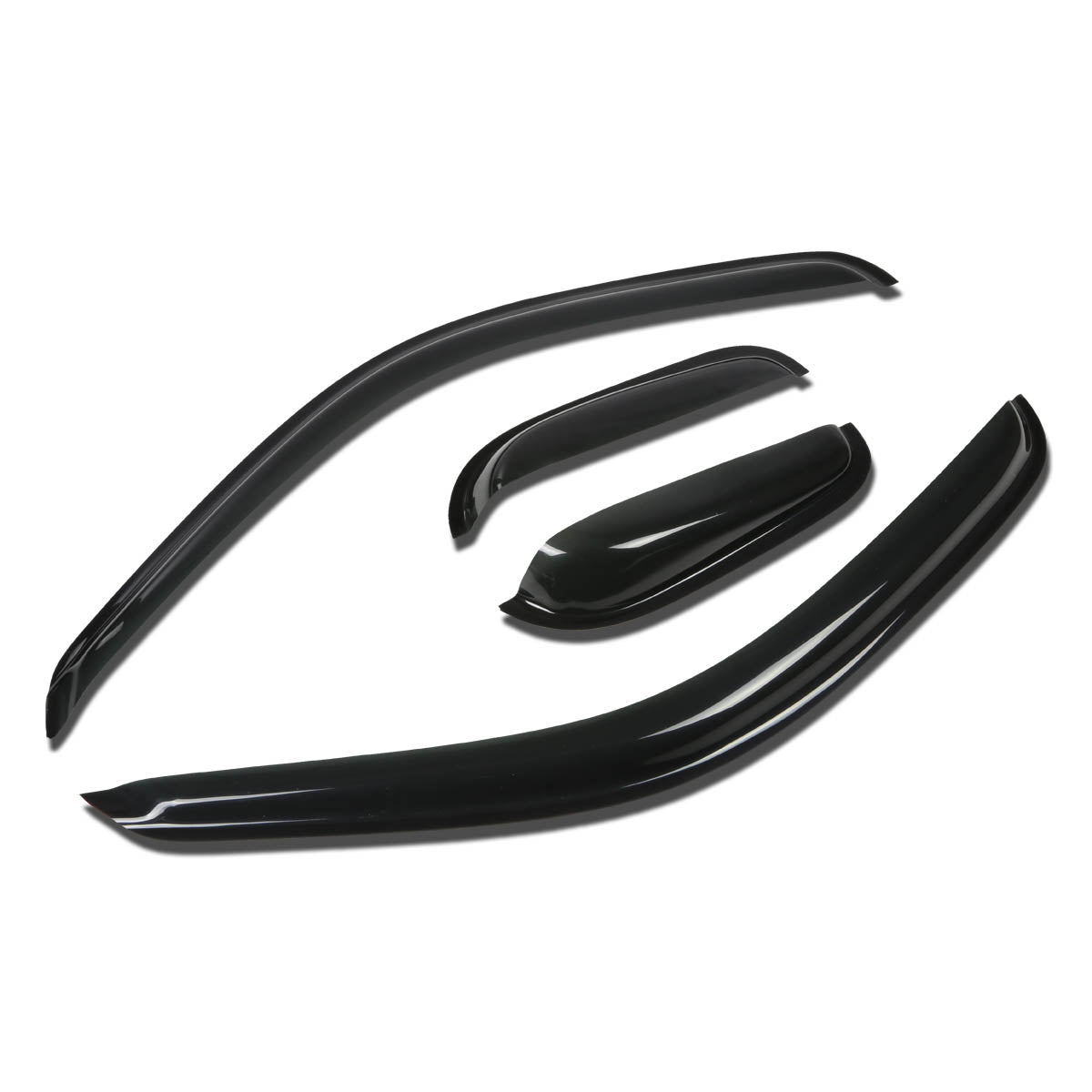 D-Motoring - Wind Deflectors - W/ 3M Adhesive Tape - Smoked - Acrylic - 4 Pcs - 95-04 Toyota Tacoma Extended Cab 2-Door - 1