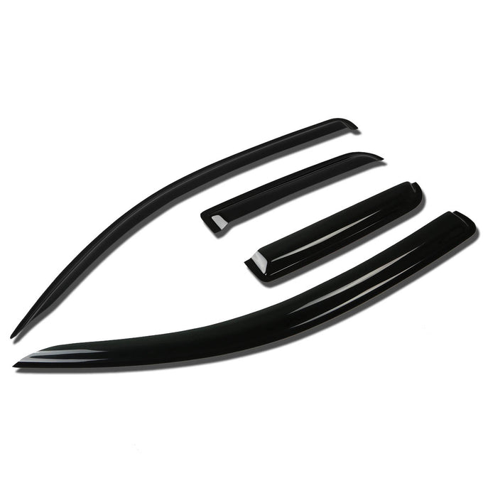 D-Motoring - Wind Deflectors - W/ 3M Adhesive Tape - Smoked - Acrylic - 4 Pcs - 07-13 Toyota Tundra Double Cab - 1