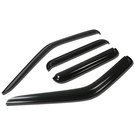 D-Motoring - Wind Deflectors - W/ 3M Adhesive Tape - Smoked - Acrylic - 4 Pcs - 00-04 Nissan Frontier - 1