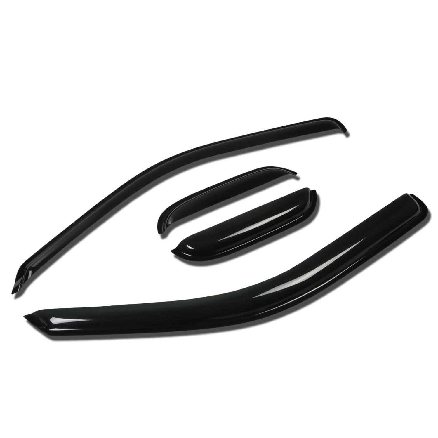 D-Motoring - Wind Deflectors - W/ 3M Adhesive Tape - Smoked - Acrylic - 4 Pcs - Chevrolet Colorado base / c / GMC Canyon / LS / Z71 SL / WT Crew Cab - 1