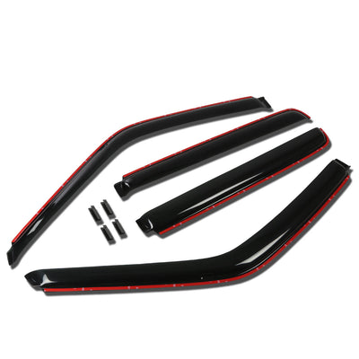 D-Motoring - Wind Deflectors - W/ 3M Adhesive Tape - Smoked - Acrylic - 4 Pcs - Toyota Tahoe 4-Dr / GMC Yukon 4-Dr / Chevy Suburban 1500 / 2500 / GMC Suburban C/K 1500 / 2500 / Cadillac Escalade - 1